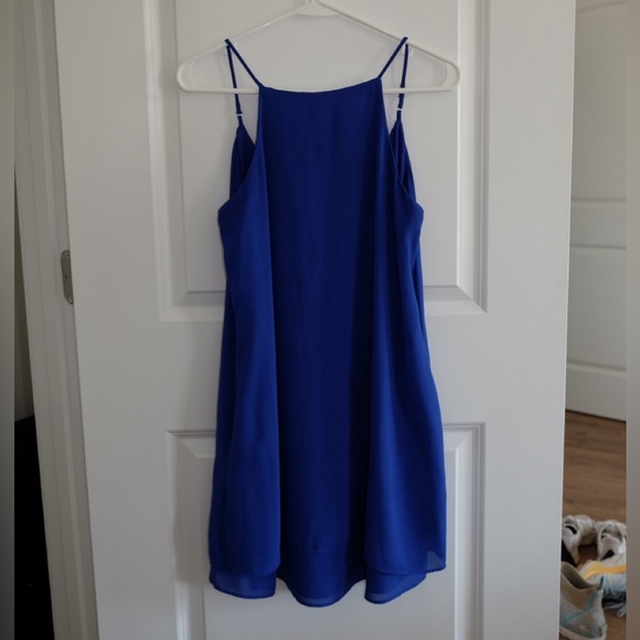 Blue high neck dress - Picture 1 of 2